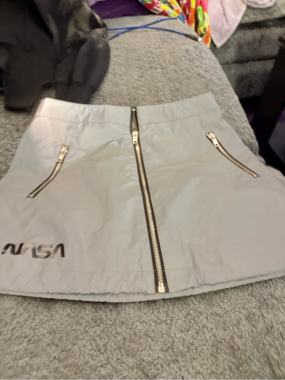 Forever 21 Silver Reflective NASA Mini Skirt